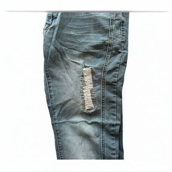 🔥4/$25 Kayden K Men’s Distressed Light Wash Skinny Jeans Size 34 Blue Denim - Picture 7 of 9